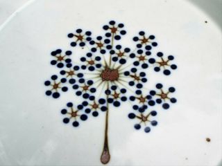 DANSK LINDEN BLUE SALAD PLATE,  Speckled Stoneware Blue Brown Tree 8 1/2 
