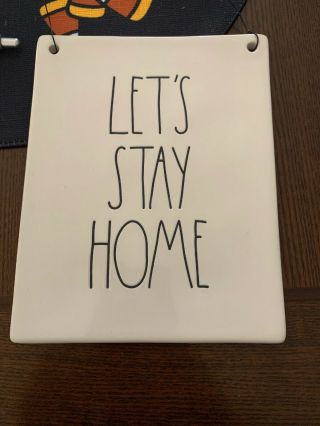 Rae Dunn By Magenta Let’s Stay Home Wall Plaque Hanging Sign