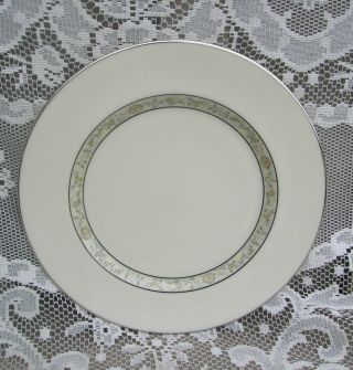 Old Vintage Lenox 10 - 1/2 " Dinner Plate Springdale Pattern Platinum Trim Usa