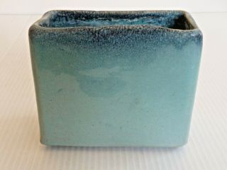 Glidden 108 Large Rectangular Vase W/ Two - Toned Turquoise & Blue Glaze