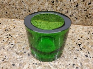 Iittala Glass " Kivi " Candle Holder Or Votive Finland Marimekko - Emerald Green