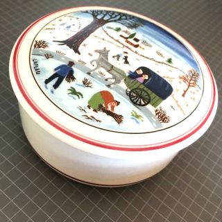 Villeroy & Boch Naif Christmas Trinket Dresser Box With Lid Laplau Collectible 2
