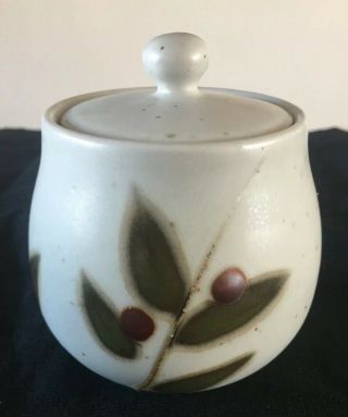 Rare Vintage Otagiri Bittersweet Sugar Bowl Condiment Jar Stoneware Japan Mcm