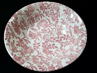 Churchill Pink And White Flowered Large Serving Bowl England Flowers Floral