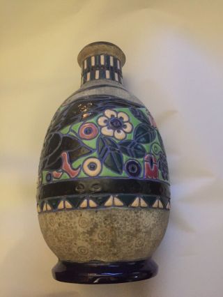 Vintage Amphora Czech Moisiac Vase 18” Chip On Top