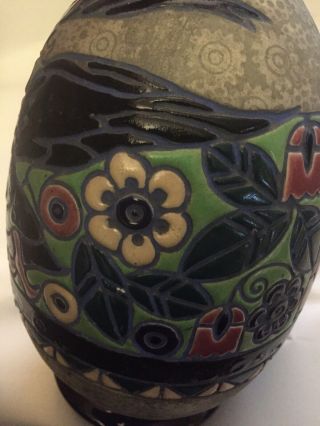 Vintage Amphora Czech Moisiac Vase 18” Chip On Top 4
