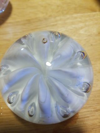 Vintage St.  Clair Paperweight With White Flowers