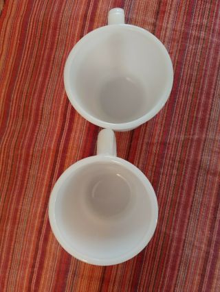 Vintage Fire King White Milk Glass D Handle Coffee Mugs Set Of 2 3