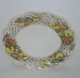Vintage Lefton Exclusives Basket Weave Autumn Leaves Serving Platter