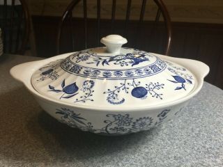 J & G Meakin England Classic Blue Nordic Blue Onion Covered Casserole