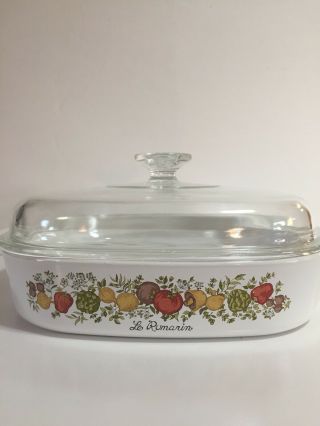 Corning Ware A - 10 - B Spice of Life Le Romarin Casserole Dish w/ Pyrex Lid A 12 C 3