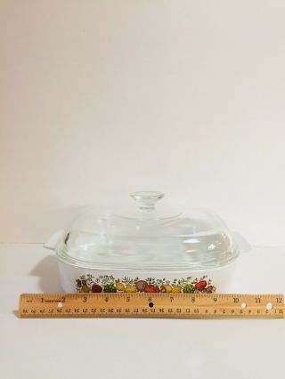 Corning Ware A - 10 - B Spice of Life Le Romarin Casserole Dish w/ Pyrex Lid A 12 C 4