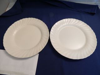 Vtg 2 Franciscan Coronado Ivory White Luncheon Dinner Plates Set 9 3/8 "