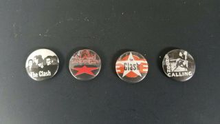 Joe Strummer The Clash: Set Of 4 Pins - Buttons - Badges Uk Punk Rock