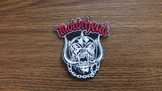 Motorhead,  Logo,  Iron On Red And White Embroidered Patch