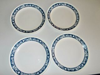 Corelle True Blue Set Of 4 Luncheon Plates 8 - 1/2 " Made In Usa