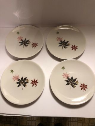 Peter Terris Calico Leaves Bread And Butter Plates Shenango China