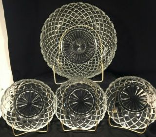 Depression Glass Waterford Berry Bowls Large & 3 Small,  Hocking Glass Co 1938