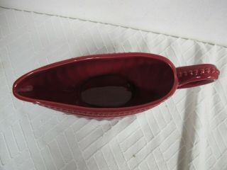 HOMESTEAD BY AT HOME AMERICA STONEWARE RED CRANBERRY BEADED GRAVY BOAT 2