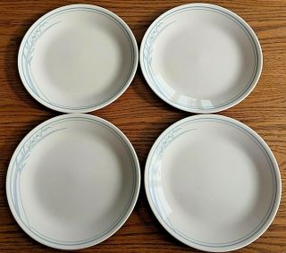 Set Of 4 Corning Corelle Blue Lily 8.  5 " Luncheon Plates Euc