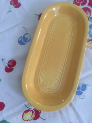 Vintage Homer Laughlin Fiesta Ware 10” Bread Tray,  Relish,  Yellow