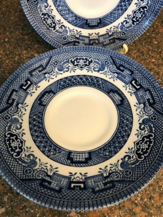 Set Of 6 Churchill England Blue Willow Saucers Bread Plates 5.  5 "