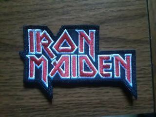 Iron Maiden,  Sew On Red And White Embroidered Patch