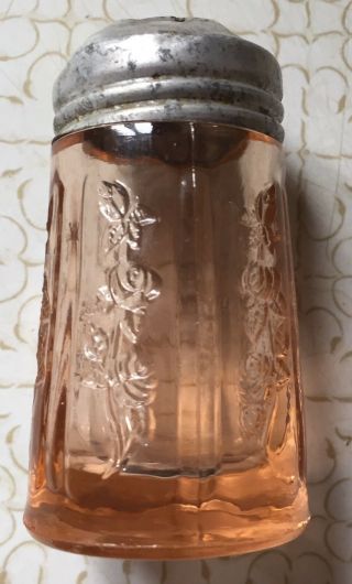 One Vintage Federal Depression Pink Sharon Cabbage Rose Salt Or Pepper Shaker