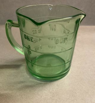 Vintage Green Depression Glass Hazel Atlas Measuring Cup