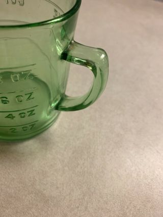 Vintage Green Depression Glass Hazel Atlas Measuring Cup 3