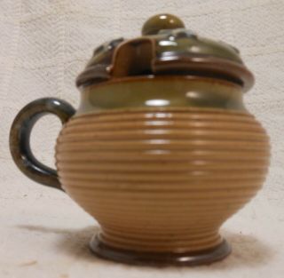 Great Royal Doulton Salt Glaze Mustard Pot With Star Cover