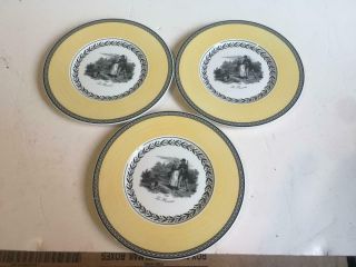 Villeroy & Boch Audun Chasse Set Of 3 Bread And Butter Plates 7 "