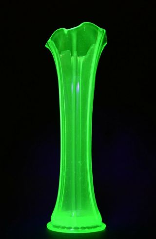 Vaseline (depression) Glass Vase - Uranium