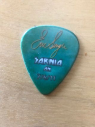 Kiss Hottest Earth Tour Guitar Pick Eric Singer Signed Sarnia On Canada 7/6/11