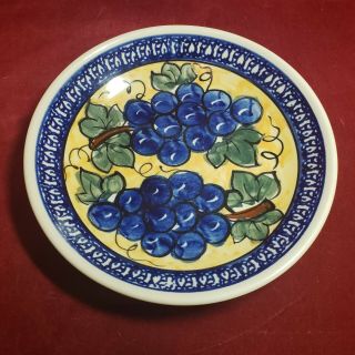 Polish Pottery Zaklady Ceramiczne Boleslawiec Tuscan Grapes Plate 7 "