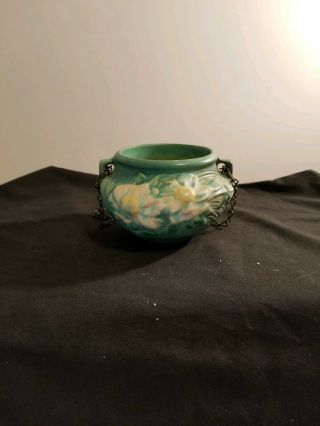 Roseville Pottery Peony Green Ceramic Jardiniere 661 - 3