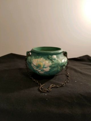 Roseville Pottery Peony Green Ceramic Jardiniere 661 - 3 3