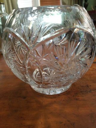 Vintage Heavy Crystal Cut Glass Rose Vase 5 1/2 " Tall