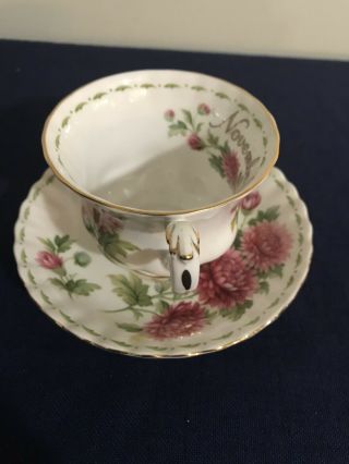 Fine Vintage Royal Albert Flower Of The Month Series November Tea Cup & Saucer 3