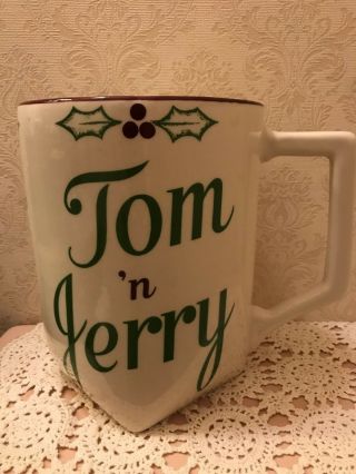 Vintage Tom And Jerry Winfield Ware Christmas Punch Bowl Huge Vase 9 " X 7 "