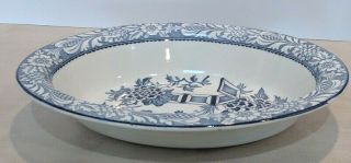 Wood And Sons China Serving Bowl 8 12 " X 6 1/2 " Wincanton Blue Pattern