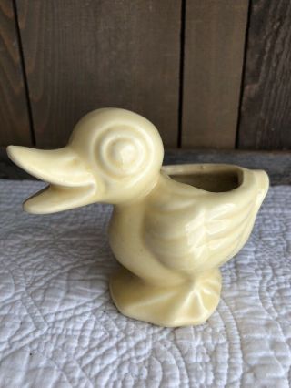 Vintage Mccoy Pottery Baby Duck Planter In Yellow Unmarked Easter Decor Duckling