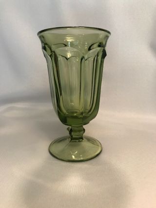 Imperial Glass Ohio Old Williamsburg Set Of 4 Verde Green Ice Tea Glasses 6 1/2”