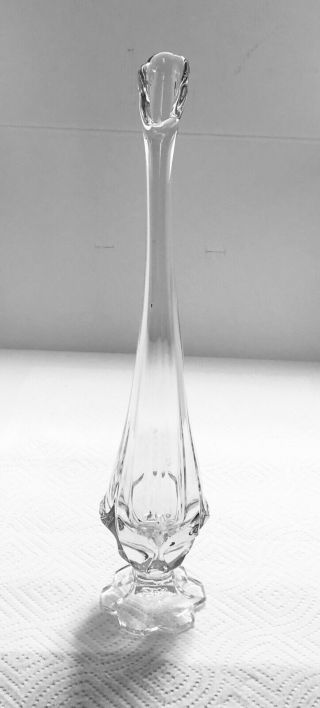 Fenton Glass Valencia Clear Swung Vase 13 "
