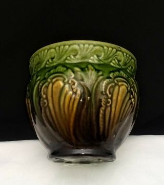 Vintage Art Pottery Jardiniere Blended Glaze Small Planter Pot