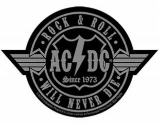 Ac/dc Rock N Roll Will Never Die Cut Out 2016 - Woven Sew On Patch -