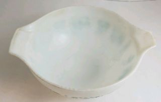 Vintage Pyrex Mixing Cinderella Bowl Amish Butterprint Turquoise on White 443 4