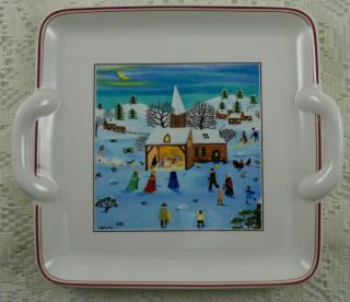 Villeroy & Boch Naif Christmas Handled 8 " Square Tray - Laplau - Nativity - Exc