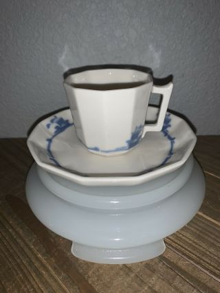 Antique Rookwood Pottery Co Blue Ship Demi Espresso Tea Cup & Saucer RP Teacup 2