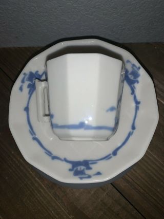 Antique Rookwood Pottery Co Blue Ship Demi Espresso Tea Cup & Saucer RP Teacup 4